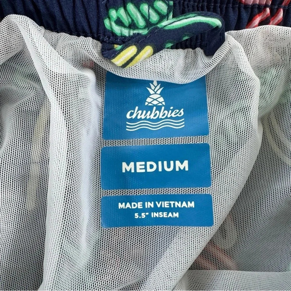 NEW Chubbies The Neon Lights Stretch Swim Trunks 5.5” Inseam Navy Size Medium - Picture 7 of 16